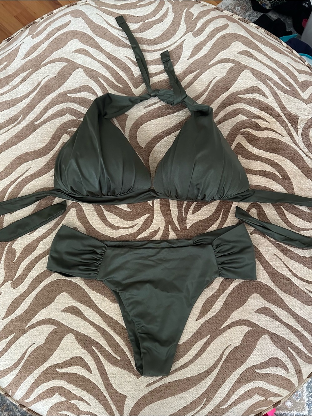 Olive Green Halter Bikini
